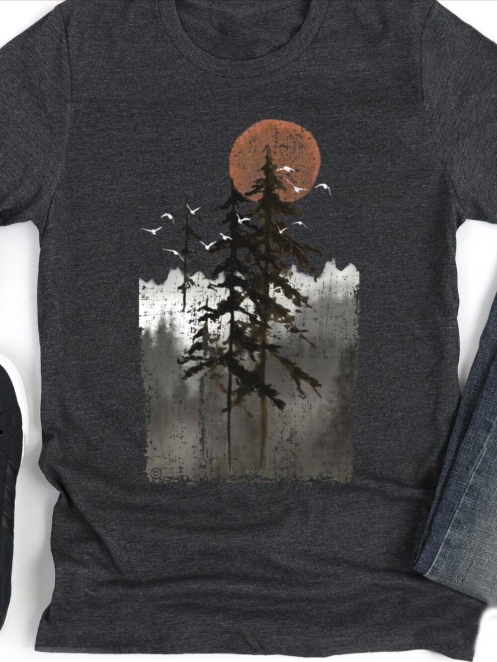 Misty Morning Nature T-Shirt 🌄 | Graphic Camping Tee | Outdoor Adventure Shirt